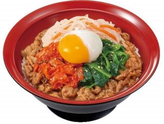 すき家「おんたまビビンバ牛丼」