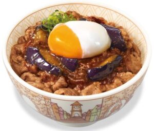 すき家「おんたまスパイシー麻婆茄子牛丼」